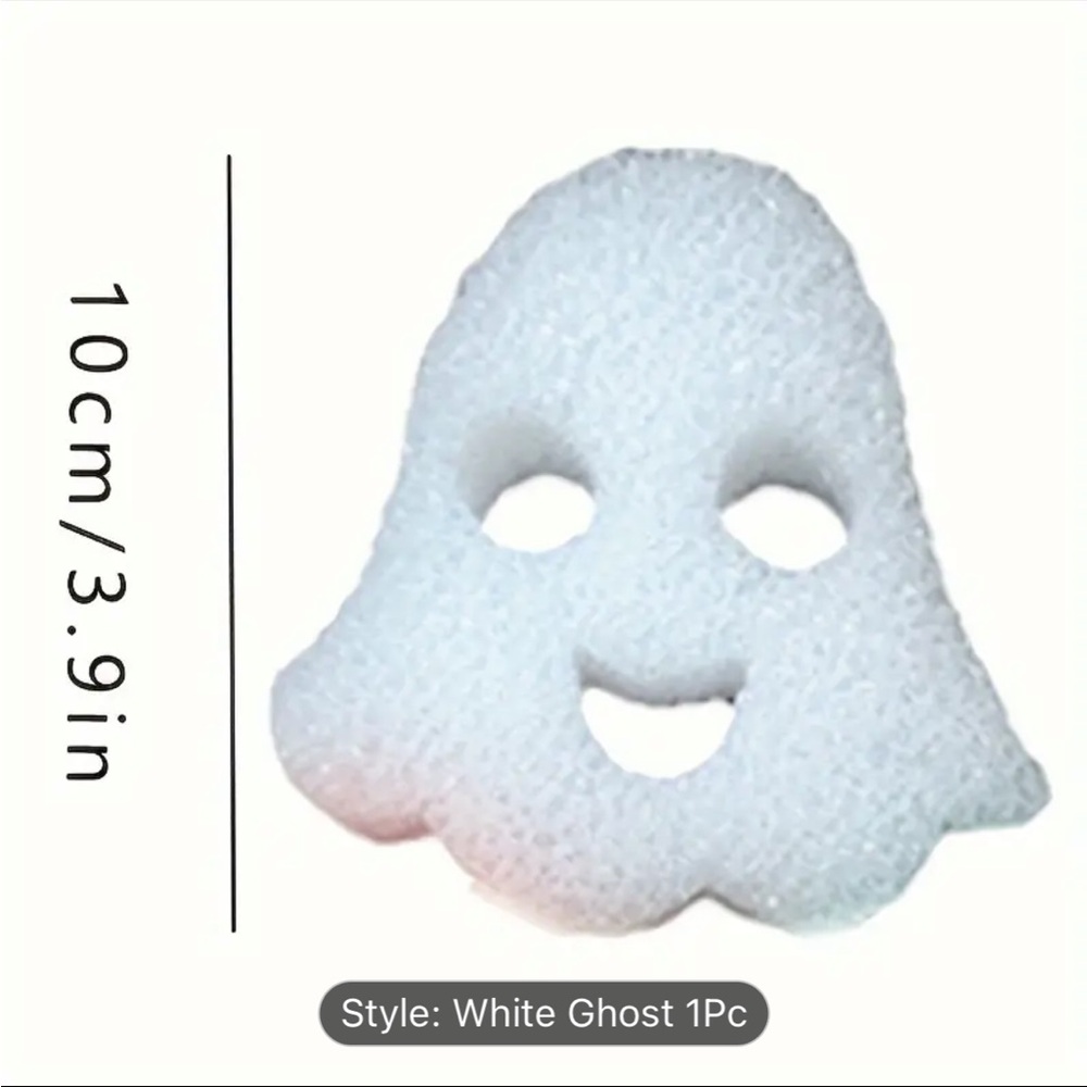 Halloween White Cute Ghost Scrub Kitchen Sponge
